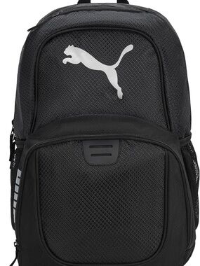 Puma Black Backpack with White Puma Logo
